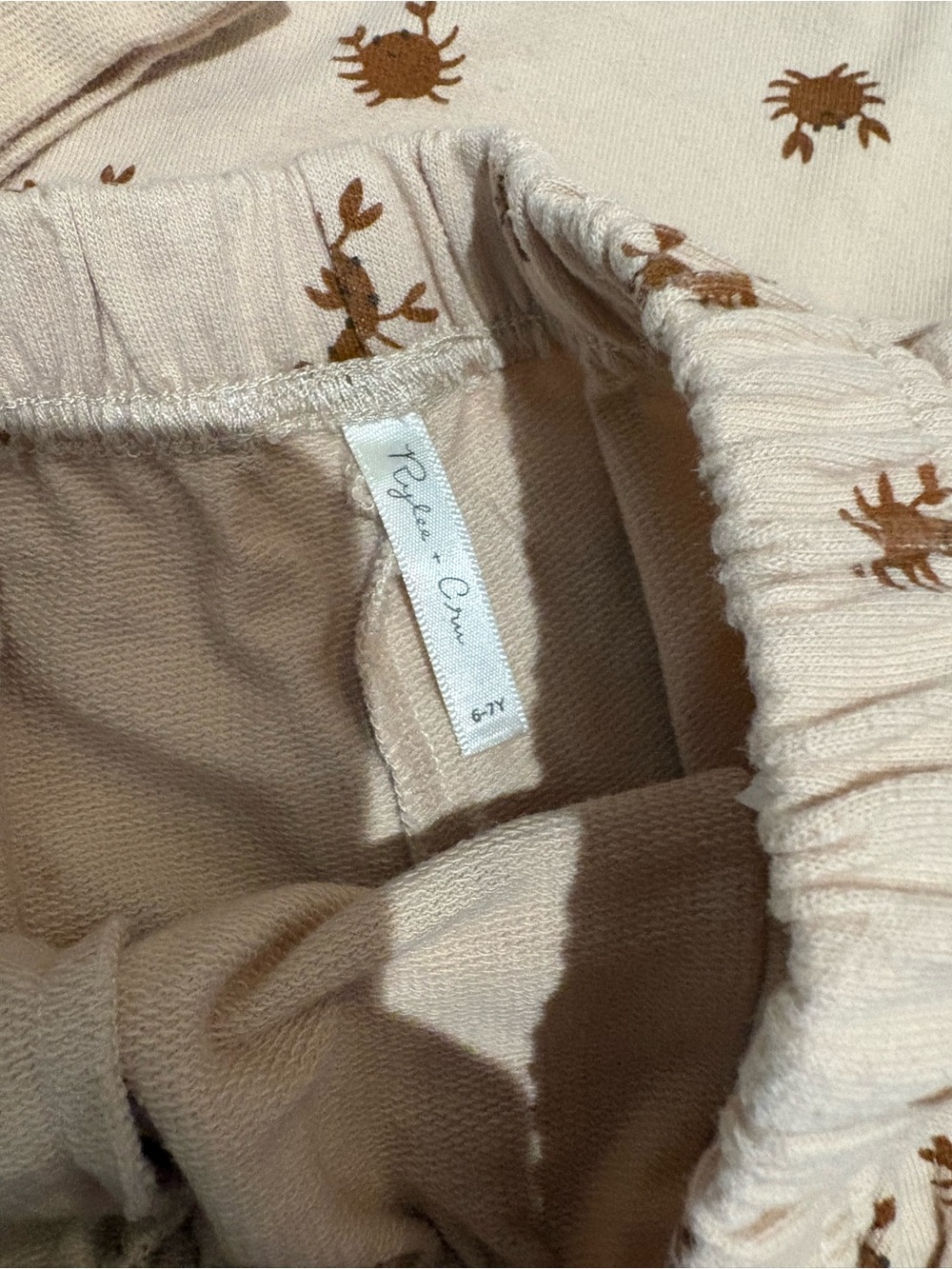 Beige Crab Terry Short Set - Picture 3 of 5